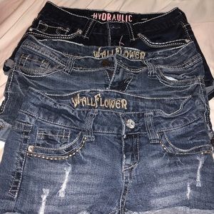 3 pairs of jean shorts